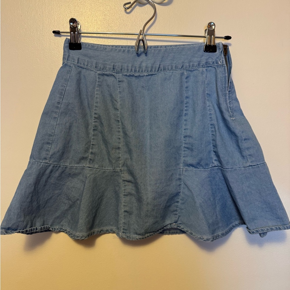 PacSun Light Blue Denim Circle Skirt